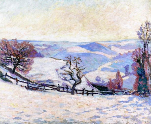 Main Product Photo of White Frost at Puy Barriou Painting by Armand Guillaumin