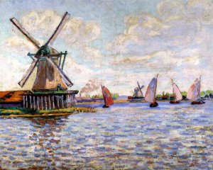 Windmills in Holland by Armand Guillaumin Oil Painting