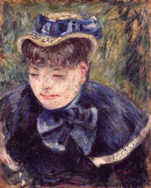 Young Woman with a Blue Cape and Scarf by Armand Guillaumin - Oil Painting Reproduction