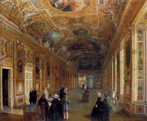 Galerie D'Apollon Au Musee Du Louvre by Armand Julien Palliere Oil Painting