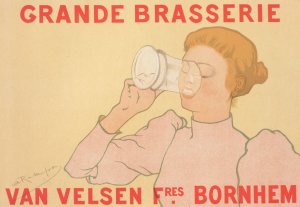 Grande Brasserie Van Velsen freres. Bornhem by Armand Rassenfosse Oil Painting