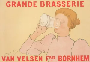 Grande Brasserie Van Velsen freres. Bornhem Oil painting by Armand Rassenfosse
