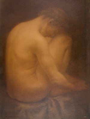 Male Nude Seated by Armand Rassenfosse Oil Painting