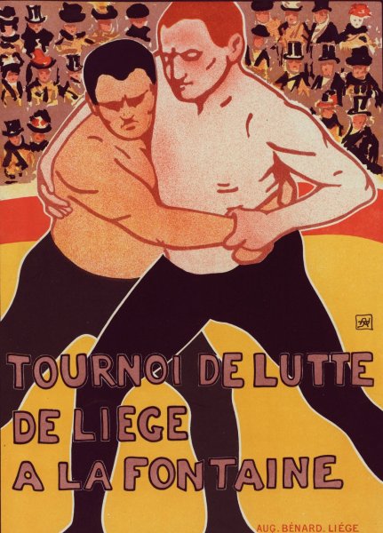 Tournoi de Lutte  by Armand Rassenfosse - Hand-Painted Oil Painting Reproduction
