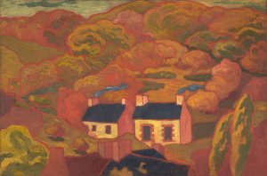 Two Thatched Cottages by Armand Seguin Oil Painting