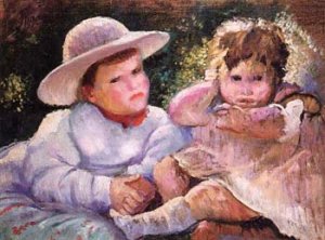 Gioco di bimbi Oil painting by Armando Spadini