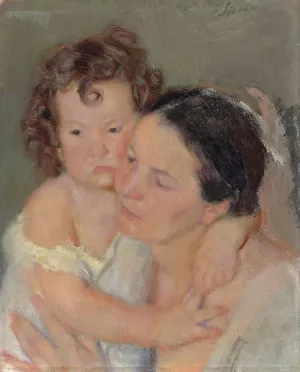 Mother and Child by Armando Spadini Oil Painting
