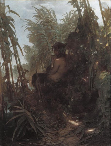 Pan im Schilf by Arnold Boecklin - Hand-Painted Oil Painting Reproduction
