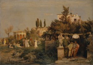 Ancient Roman Tavern by Arnold Bocklin Oil Painting