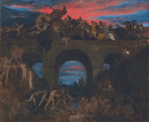 Battle On The Bridge Oil painting by Arnold Bocklin