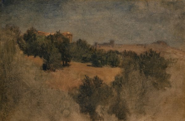 Landscape near Palestrina  by Arnold Bocklin - Hand-Painted Oil Painting Reproduction