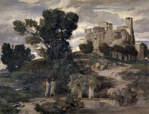 On the Way to Emmaus by Arnold Bocklin Oil Painting
