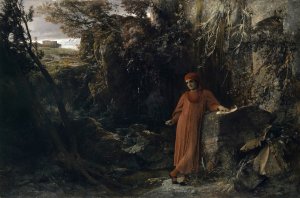 Petrarch at the Spring of Vaucluse by Arnold Bocklin Oil Painting