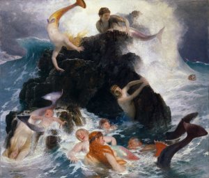 Play of the Nereides by Arnold Bocklin Oil Painting