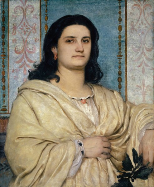 Portrait of Angela BOcklin As A Muse  by Arnold Bocklin - Hand-Painted Oil Painting Reproduction