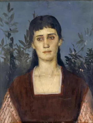 Portrait of Clara Bruckmann-BOcklin, Eldest Daughter of the Artist Oil painting by Arnold Bocklin