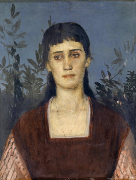 Portrait of Clara Bruckmann-BOcklin, Eldest Daughter of the Artist  by Arnold Bocklin - Hand-Painted Oil Painting Reproduction