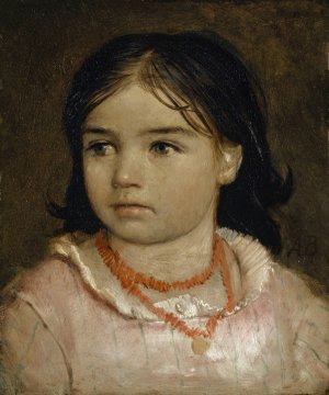 Portrait of Lucia, the Artist's Daughter by Arnold Bocklin Oil Painting
