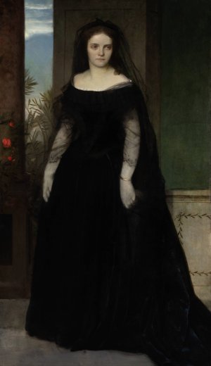 Portrait of the Actress Fanny Janauschek by Arnold Bocklin Oil Painting