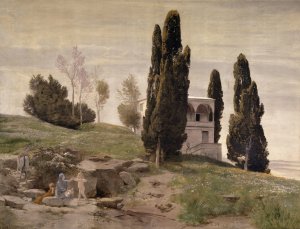 Rest on the Flight into Egypt by Arnold Bocklin Oil Painting