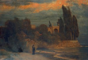 Villa by the Sea by Arnold Bocklin Oil Painting