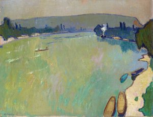 Landscape At The Rhine by Arnold Fiechter Oil Painting