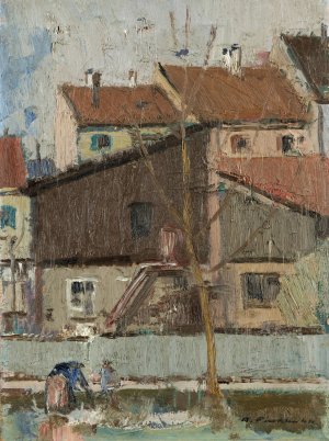 View From The Studio by Arnold Fiechter Oil Painting