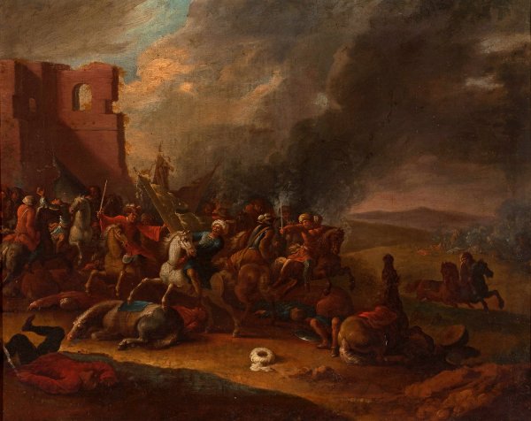 Battle with the Turks by Arnold Frans Rubens - Hand-Painted Oil Painting Reproduction