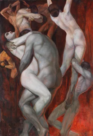 Die Verdammten by Arnold Frederic Rechberg Oil Painting