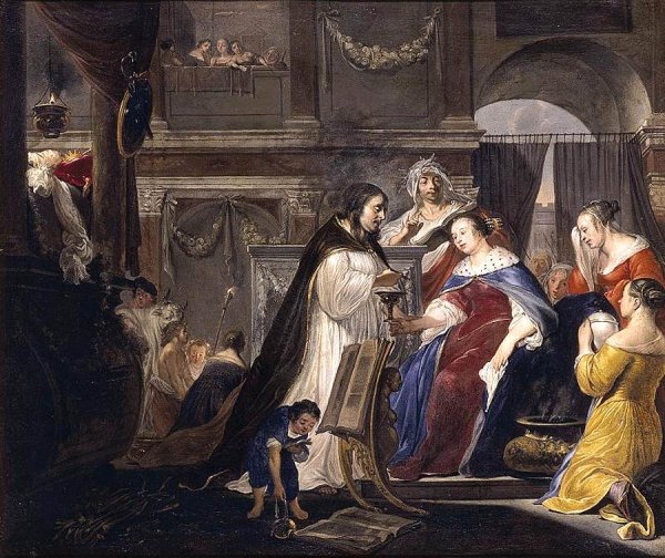 Commemoration of King Mausolus by Queen Artemisia by Arnold Houbraken - Hand-Painted Oil Painting Reproduction