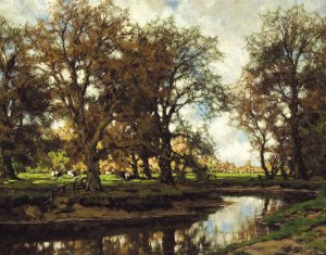Grazing at the Vordense Beek by Arnold Marc Gorter Oil Painting