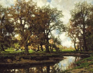 Grazing at the Vordense Beek by Arnold Marc Gorter Oil Painting