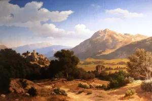 Landscape in the Sabine Mountains by Arnold Overbeck Oil Painting
