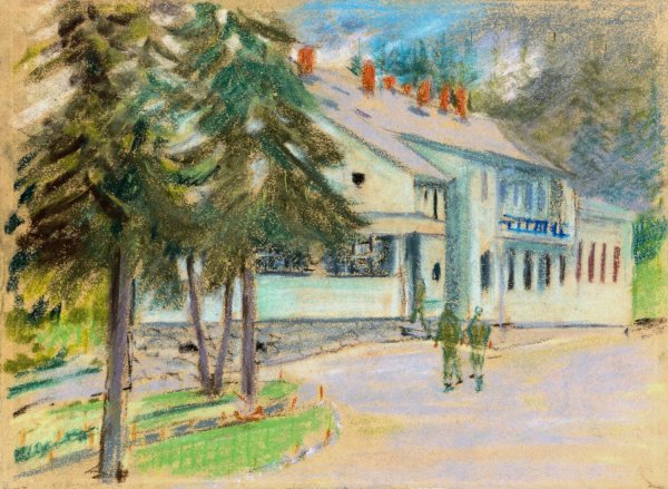 Main Product Photo of Barracks  Painting by Arnold Peter Weisz-Kubincan