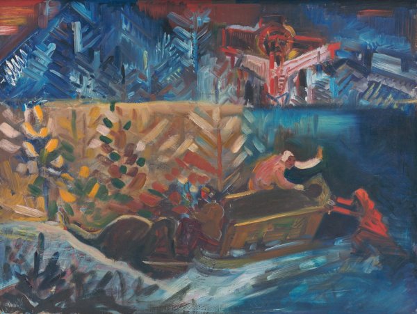 Carrying the Sick  by Arnold Peter Weisz-Kubincan - Hand-Painted Oil Painting Reproduction