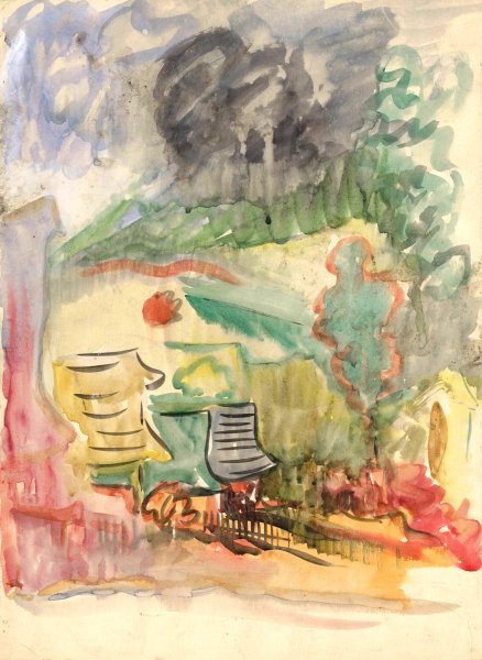 Dedinsky Motiv  by Arnold Peter Weisz-Kubincan - Hand-Painted Oil Painting Reproduction