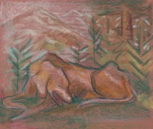Dog in the Woods by Arnold Peter Weisz-Kubincan Oil Painting