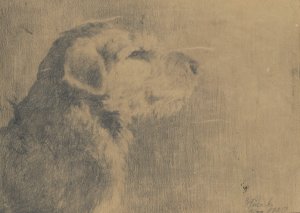Dog Tiran by Arnold Peter Weisz-Kubincan Oil Painting