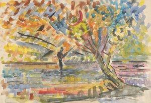 Fisherman by Arnold Peter Weisz-Kubincan Oil Painting