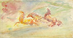 Galloping Horses Oil painting by Arnold Peter Weisz-Kubincan