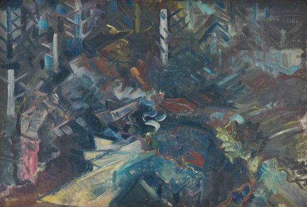 Group of Men in the Woods  by Arnold Peter Weisz-Kubincan - Hand-Painted Oil Painting Reproduction