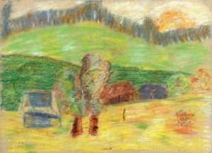 Hay Barn by Arnold Peter Weisz-Kubincan Oil Painting
