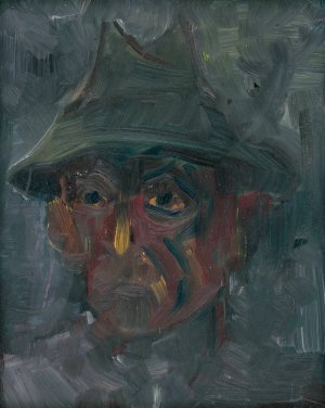 Head of a Man in a Hat by Arnold Peter Weisz-Kubincan Oil Painting