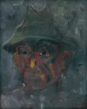 Head of a Man in a Hat by Arnold Peter Weisz-Kubincan Oil Painting