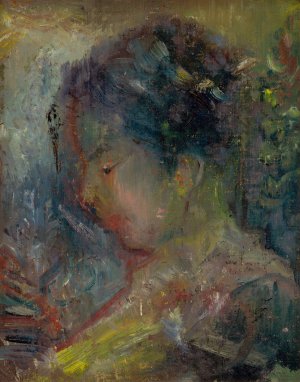 Head of a Woman in Profile by Arnold Peter Weisz-Kubincan Oil Painting