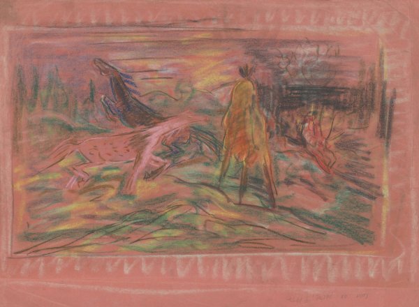 Horses in a Pasture  by Arnold Peter Weisz-Kubincan - Hand-Painted Oil Painting Reproduction