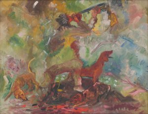 Hunter by Arnold Peter Weisz-Kubincan Oil Painting