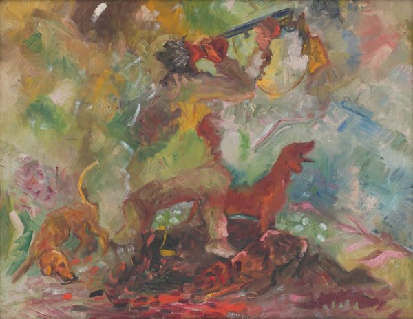 Hunter  by Arnold Peter Weisz-Kubincan - Hand-Painted Oil Painting Reproduction