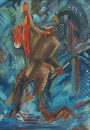 Hunter with a Fox in His Hand by Arnold Peter Weisz-Kubincan Oil Painting