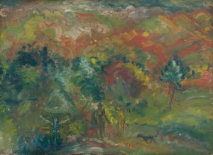 Hunters and Death by Arnold Peter Weisz-Kubincan Oil Painting